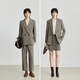 LILY2025 new winter women's wool blended old money style herringbone pattern commuter khaki suit jacket 717 Khaki M