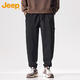 JEEP casual pants men's spring and autumn sweatpants loose leggings harem trousers American sweatpants black XL