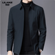 Lilan men's cotton coat winter middle-aged men's stand-up collar light and warm cotton jacket casual jacket cotton coat navy 8609 (lapel) brand clearance broken code 2XL 185