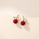 Yalundi red earrings, feminine silver earrings, 2025 new hot style, niche design, high-end, unique and exquisite