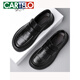 Cartelo kriegerlose braune Herrenschuhe Frühling 2025 Neue Big Head Business Casual Lederschuhe Solid Farbbreite Mäkel-Slipper GX9923 Brown 38
