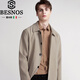 BESNOS Italian brand Balmaken men's windbreaker single-breasted high-end solid color casual autumn mid-length coat gray card color M (170) suitable for weight 100-130Jin Jin equals 0.5 kg