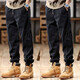 American high-end British overalls, trendy brand men's ankle-tied spring and autumn loose large size handsome retro casual pants, camel + black, two-piece set, regular 3XL, recommended 160-180Jin Jin is equal to 0.5 kg