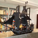 Victoria de frijoles mágicos Victoria Black Pearl Building Blocks Modelo de Piratas Caribe Compatible con LEGO Toys Toys Boys Biets Birthday Birthday Pearl-854 Grano + 2 metros Luz decorativa