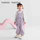 Bala BalaOne baby long-sleeved suit overalls two-piece set for boys and girls 2025 new autumn clothing white and purple tone 00317 80