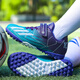 Eusby 2024 new children's football shoes for students boys Falcon TF broken nails Velcro women's breathable training shoes 6199 black and blue broken nails 29