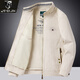 Jeep Spirit Pure Cotton Herren mittleren und älteren Frühlings- und Herbstmantels Daddys Anzug Loose Stand Collar Casual Jacke Dünne Top Jacke 17062 Meter Weiß 2xl empfohlen 140-155 Jin [Jin gleich 0,5 kg]