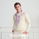 FULL MONTY old money style Henry collar sweater new milk white casual sweater men's cashmere blend 25 autumn and winter milk white 70132 L