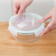 Beimuxing high borosilicate round glass lunch box, microwaveable, work-specific bowl with lid, fruit lunch box, crisper box 650ml, round high borosilicate glass with flip-top air leakage hole