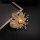 BJYL temperament brooch high-end exquisite fashion dinner corsage high-end light luxury suit coat pin clothing accessories women's gold flower brooch