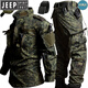 JEEP SPIRIT Jeep Russian camouflage soft shell jacket suit men's spring and autumn outdoor fishing windproof tactical clothing tough guy ACU Russian camouflage clothing + hat belt 2XL (181-195Jin Jin equals 0.5 kg)