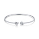 Mengjinyuan Platinum Bracelet PT950 Heart to Heart Bracelet Plain Ring Car Flower Bracelet Live as a Birthday Gift for Girlfriend and Wife