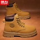 Pull back men's shoes Martin boots men's winter new high-top outdoor warm boots men's retro workwear cotton shoes men's camel 43