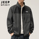 JEEP SPIRIT Jeep Jacket Men's Autumn and Winter Sweater Men's Men's Polar Fleece Casual Cardigan Fleece Clothes Dark Gray XL