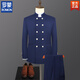 ROMON Mao suit men's Chinese style stand collar double breasted suit suit Chinese style wedding groomsmen dress performance suit black double breasted suit with pants L 175 weight 125-140 Jin Jin equals about 0.5 kg