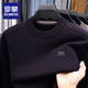 ROMON wool sweater men's round neck sweater men's long-sleeved autumn and winter middle-aged solid color casual velvet sweater bottoming shirt for men burgundy velvet thickened XL 135-150Jin Jin equals 0.5 kg