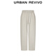 UR2026 Spring New Men's Fashion Casual Elastic Waist Belt Wide Leg Pants UUY650006 Khaki Gray 30