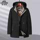 Classic car middle-aged and elderly winter mid-length plus velvet thickened cotton coat men's mink velvet jacket to overcome middle-aged dad feathers navy blue 2XL recommended 125-145Jin Jin equals 0.5 kg