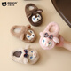 Piggy Banner men and women treasure indoor and outdoor wear home warm soft bottom cute cartoon plush children's cotton slippers pink 32