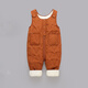 Children's cotton pants, winter children's overalls for boys and girls, autumn and winter all-in-one velvet cotton pants for babies, baby, brown, velvet and thickened 100 (recommended for two and a half to three and a half years old)