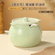 Xiongwochi ceramic high temperature resistant spicy jar kitchen household special oil storage tank lard jar with lid spicy jar spice jar 1380 degrees high temperature firing without bursting - extra large 2500ML milk yellow + lid + spoon