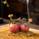 He Jiagong's creative color-changing persimmon tea pet can raise artificial fruit Ruyi cabbage God of Wealth tea set ornaments tea tray decoration tea toy color-changing apple-Pingping An'an