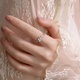 Ji Sifan ring women's single ring light luxury fashion jewelry versatile simple jewelry birthday gift anniversary gift for girlfriend and wife four-leaf clover white diamond ring