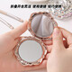 Electroplated rose cosmetic mirror HD foldable outdoor portable LED portable small mirror simple ins style dormitory use ordinary apricot color