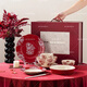 ROWILUX German quality dish set ceramic wedding gift red tableware set housewarming wedding box exquisite gift box happy reunion wedding tableware 10-piece set