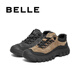 Belle Thick-soled Casual Sports Shoes Men's 25 Winter New Outdoor Hiking Shoes A2171DM5 Khaki/Black (Single Liner) 41