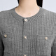 Deep Atem Tief Atem Frauen hohle runde Halswolle Textur kleiner Geschmackstil Strick -Strickjacke Frauen A401276 Jingshe grau XL (5)