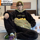 Modal Herren Pyjamas Herrenkoralle Velvet Winter Student Cartoon Lose Winter Flanell verdickte Plüsch-Kleidungsstückset *Zs *9902 [doppelseitiger Plüsch-Set] XL Standard (130-150jin [Jin gleich 0,5 kg]))