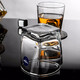 Luminarc glass whiskey cup square cup bar KTV wine cup beer cup home tea cup six square cups 300ML + tray