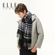 ELLE Fashion Plaid Tassel Scarf Men's and Women's Universal Pure Wool Autumn and Winter Warm Scarf Men's Gift Box