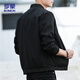 ROMON jacket men's autumn business executive casual baseball uniform for young and middle-aged windproof tops jacket men 8742 black XL