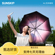 Sailotou Lost Magic Mirror Parasol Sun Protection Sun Umbrella Anti-UV Fairy Rain Umbrella Women's Double Layer Portable Folding Trifold Umbrella Cat's Eye Tanzanite Blue Double Layer Trifold Umbrella