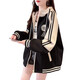 Baseball uniform for girls spring and autumn 13-15 years old junior high school students 12 older children loose casual hooded sweatshirt jacket black F373 autumn and winter thickened alpaca 170 suitable for heights of about 160cm