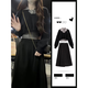 Oudihui French dress women's 2025 autumn new clothes with a complete preppy style age-reducing skirt suit black three-piece suit L