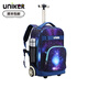 Uniker Trolley Schoolbag Женская средняя школа рюкзак мужской корейский стиль мода Тренд Транс путешествия Большой способность багажная сумка BBK 11137A