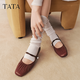 Heshe (Tata) Flachboden Mary Jane Damen Sheepskin Abendschuhe ohne müde Füße y8ga6aq5 Wein rot 37