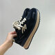 Chaussures féminines authentiques Shougu avec niche rétro haut de gamme Forrest Gump Shoes 2025 Automne à hauteur épaisse hauteur Dad chaussures Tendance noire Z-15926 35 Femme Femme