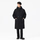 LOFVRANG cotton thickened warm mid-length windbreaker jacket men's autumn and winter large size loose fat casual coat knee-length cloak black cotton thickened 2XL suitable for 160 to 180 Jin Jin equals 0.5 kg