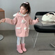BABO PANDA童装女童外套秋冬款2025新款洋气儿童冬装上衣女宝宝加绒呢子大衣 粉色 90 建议1~2岁【 80-90cm】