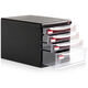 Yuyangyang Ewinvos / 9795 Armoire de fichier de bureau Tiroir transparent Cabine de rangement de rangement Boîte de rangement A4 avec verrouillage 4 couches 9794 Gris foncé