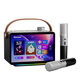 Newman smart karaoke speaker, portable home KTV outdoor karaoke amplifier, Bluetooth touch screen, smart karaoke machine for gifts, microphone and audio all-in-one machine KK19 obsidian black