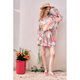 Fairy's Pocket Summer Trendy Floral Loose Slim High-Quality Two-piece Suit Cat Pink M