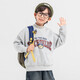 Duojia Bear Print Fake Two-piece Boys' Sweaters Winter Warm and Velvet Bottoming Children's Casual Sports Tops Trendy