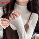Tingmei half turtleneck white bottoming shirt women's sweater with fungus edge and inner knitted sweater can be worn as a foreign style autumn and winter warm top