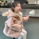 BABO PANDA童装女童外套秋冬款2025新款洋气儿童冬装上衣女宝宝加绒呢子大衣 粉色 90 建议1~2岁【 80-90cm】