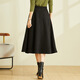 Hengyuanxiang New Retro Retro Droopy High Taiste A-Line Черная юбка для женщин в середине длины бедра осень и зимняя юбка Black S